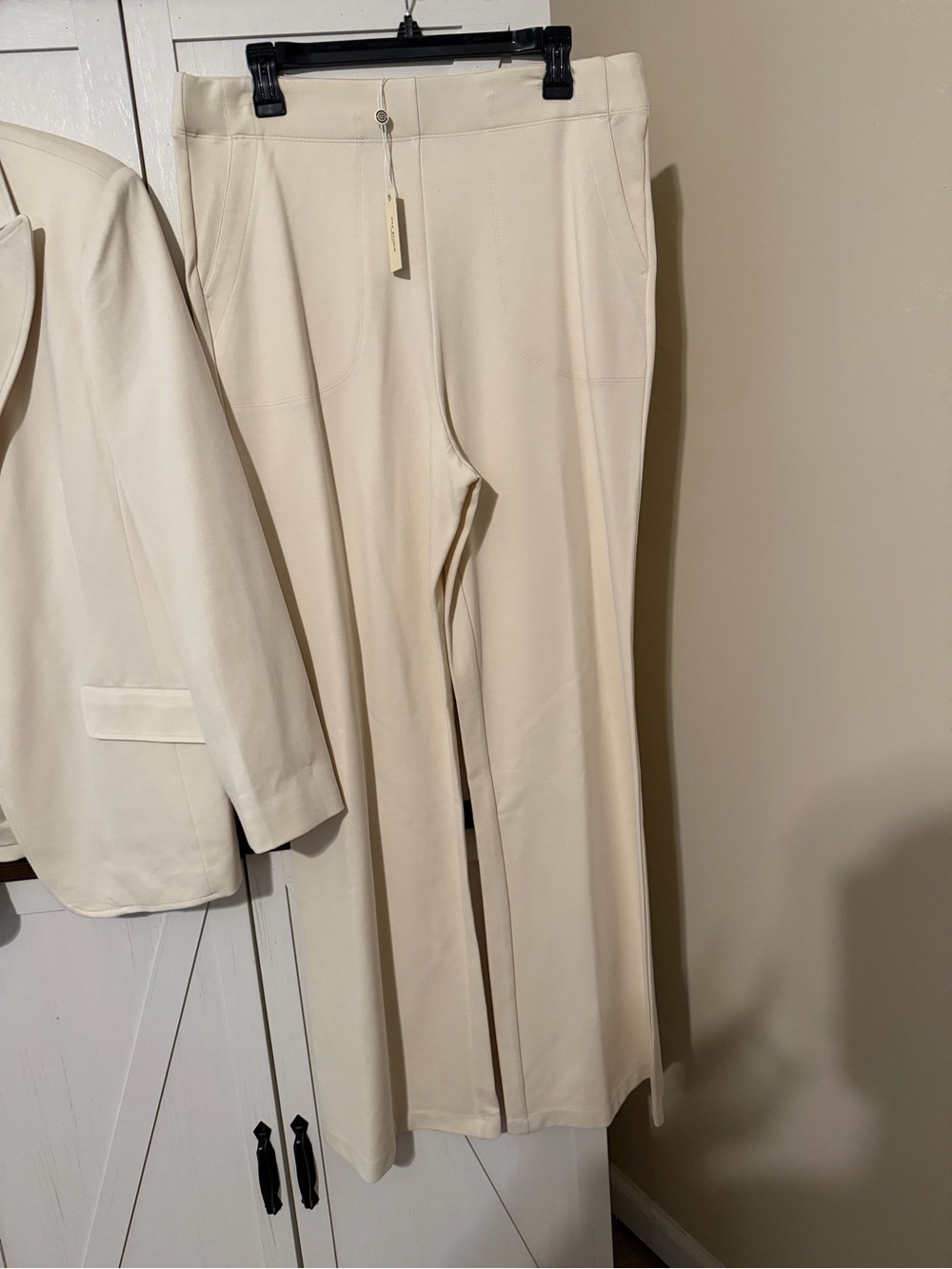 Max Studio Cream Two-Piece Tailored Blazer and Trousers - Picture 3 of 10
